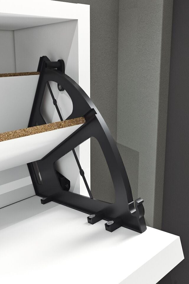 3 Raflı Ayakkabılık Düşer Kapak Kayar Kapak Vestiyer Portmanto Katlı Bölmeli Kapı Önü Modern Antrasit