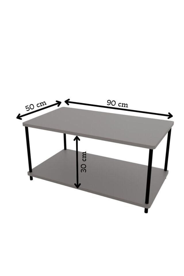 Çevir Tak Dikdörtgen Orta Sehpa 2 Raflı Salon ve Ofis Dekorasyonunda Tamamlayıcı Dekoratif Şık Sehpa Beyaz