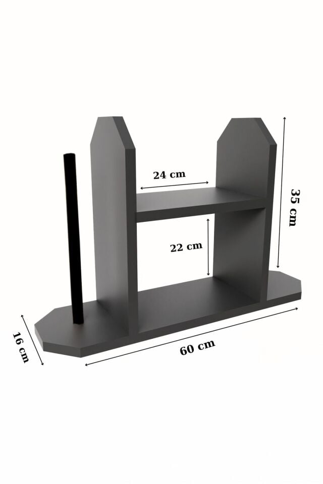 Mutfak Düzenleyici Raf ,Baharatlık, Kağıt Havluluk , Kahve Köşesi Standı, Peçetelik Tezgahüstü Raf Antrasit