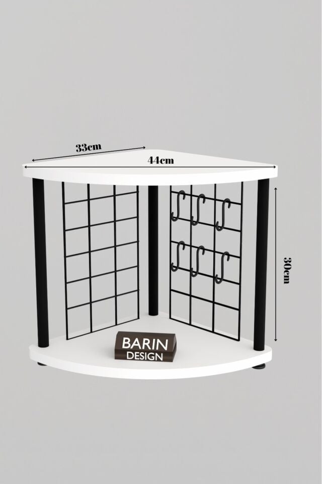 Çift Katlı Çevir Tak Kahve Köşesi Raf Çok Amaçlı Mutfak Standı Mutfak Rafı Tezgah Üstü Düzenleyici