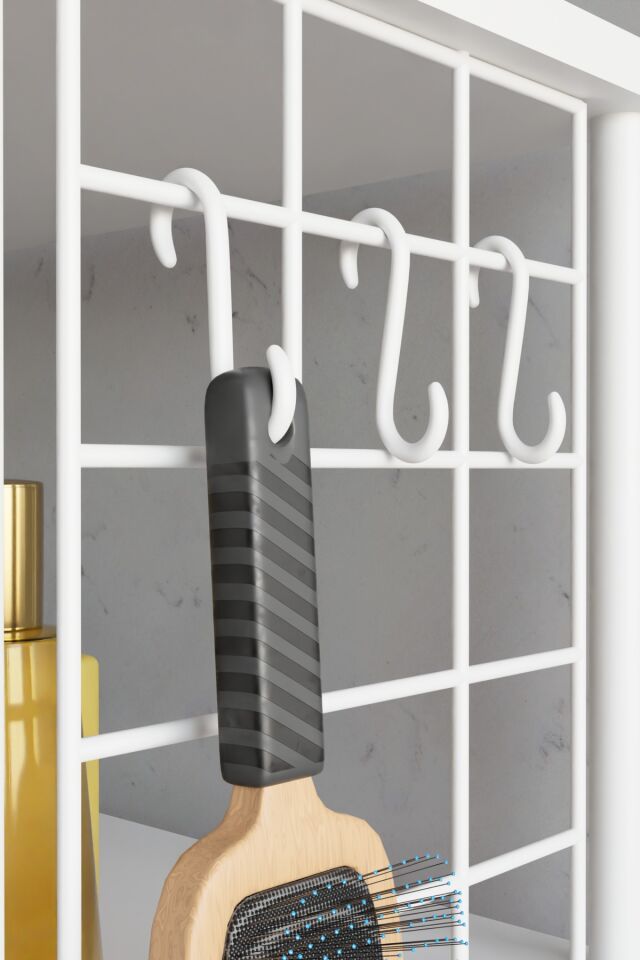 4 Katlı Çevir Kur Beyaz Metal Telli Banyo Rafı | Çok Amaçlı Düzenleyici, Organizer Stand Banyo Dolabı