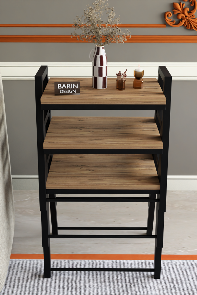 3'lü İç İçe Geçmeli Dikdörtgen Zigon Sehpa, Salon Sehpası, Kahve Sehpası Atlantik Çam